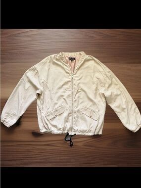 ZARA -TRF Collection Jacket Womens X-Small Pink/Nude Zip Front Satin Bomber